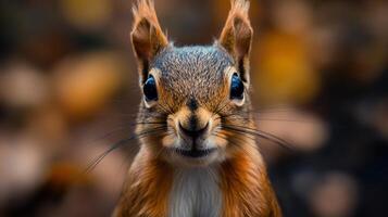 Close-up of a squirrel with a blurred background photo