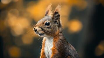 Squirrel with upright ears and soft gray-brown fur. photo