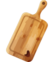 Rustic cutting board, a chef work tool isolated png
