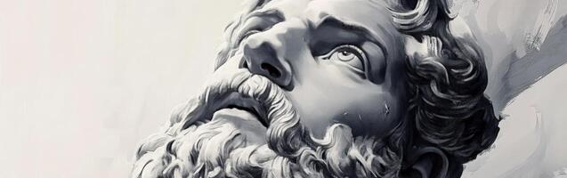 Classical figure with expressive face and detailed beard photo