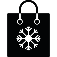 shopping bag with snowflake icon isolated png