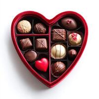 Decadent heart-shaped chocolate box perfect for special occasions photo