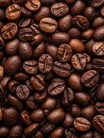 Coffee beans arranged in a textured pattern representing freshness and aroma photo