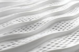 White material with wavy texture showcases modern perforated design photo