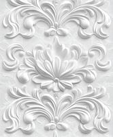 Elegant white floral relief design on textured background photo