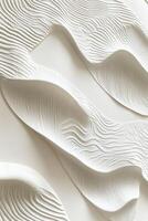 Intricate patterns in white fabric creating a wavy texture on surface photo