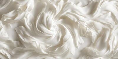 Soft white fabric with intricate floral design in contemporary textile art photo