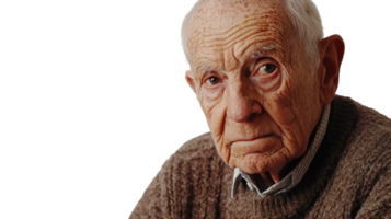 An elderly man is looking at the camera png
