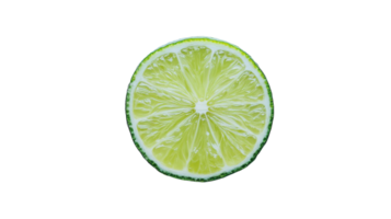 Bright and Fresh Green Lime Sliced in Half on a Clean White Background Perfect for Culinary and Beverage Design Uses. png