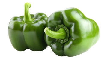 A Fresh Green Pepper with a Shiny Surface Perfect for Culinary Use and Healthy Cooking Ideas. png