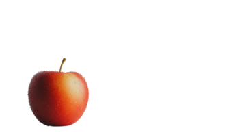 A Fresh Red Apple Glistening with Tiny Water Droplets Perfect for Depicting Freshness and Health in Food Related Designs. png
