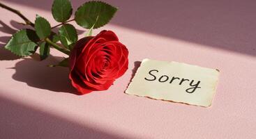 Sorry note, sorry concept photo