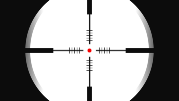 Realistic sniper optical scope view on transparent background. png