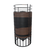 Modern industrial storage silo in isolated setting with a focus on design png