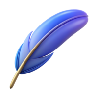 3D Render of a Vibrant Blue Feather Perfect for Branding, Websites, and Design Projects png