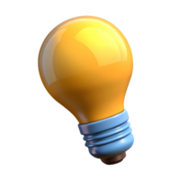 Bright Idea 3D Render of a Yellow Light Bulb for Innovation and Creativity Concepts png