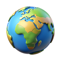 A Fun and Colorful 3D Cartoon Globe Perfect for Educational Resources, Websites, and Children Content png