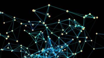 Abstract 3D Network Lines and Dots Structure 4K Digital Rendering video