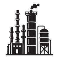 Silhouette Illustration of an Oil Refinery vector