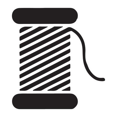 Silhouette Illustration of a Thread Spool