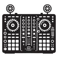 DJ Mixer Controller Silhouette Illustration vector