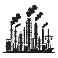 Silhouette Illustration of an Oil Refinery design vector