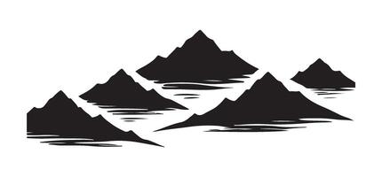 Serene Island Silhouette with Mountain Peaks Illustration vector