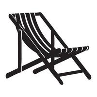 Relaxing on a Deck Chair Silhouette Illustration vector