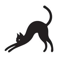 Silhouette of a Stretching Black Cat vector