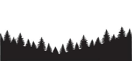 Silhouette of a Coniferous Forest Illustration vector