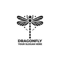 Simple Black and White Dragonfly Design vector