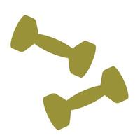 Dumbbells for fitness. Neoprene green dumbbells in clip art style. Isolated illustration for your design vector