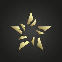 A Luxury star Symbol with gold line stoke on dark background, for level, high class, special element, high, top, banner. vector