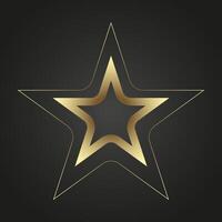 Clear premuim star with gold line stoke on dark background, for level, high class, special element, high, top, banner. Top Luxury star invector illustration design vector
