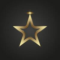 A luxury premuim star with gold line stoke on dark background, used in level, high class, special element, high, top, banner illustration design vector