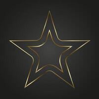 luxury and premuim star with gold line stoke on dark background, for level, high class, special element, high, top, banner illustration design vector