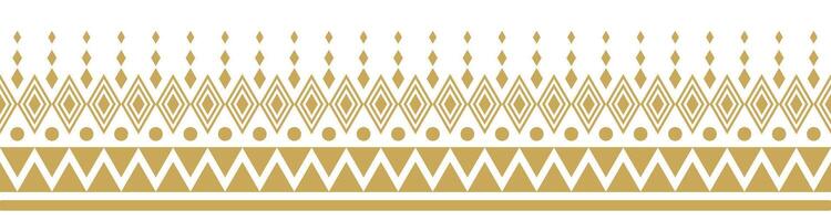 Traditional Ethnic Border Ornament with Tribal and Geometric Element for Fabric and Rug. vector