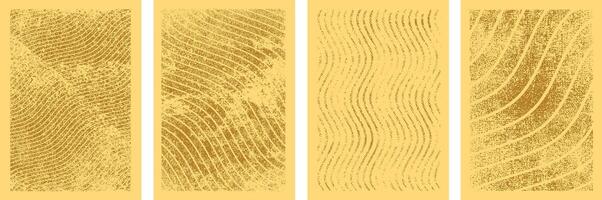 Set of Minimal light brown and yellow color grunge art Brochure cover background template design, Poster cover layout design, Modern flyer Covers collection vector