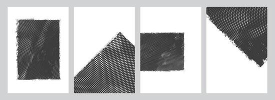 Set of black Grunge patch on white background style Brochure cover background design vector