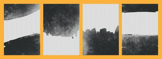Set of brochure cover with black Grunge patch template design set vector