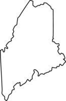 Outline Map of Maine State with Clear Borders for Creative and Educational Use vector