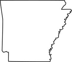 Map of Arkansas outline design vector