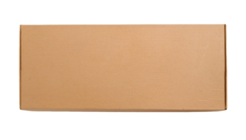 closed brown cardboard box top view isolated background, plain corrugated shipping container packaging for delivery and storage png