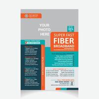 Internet broadband flyer design template layout vector