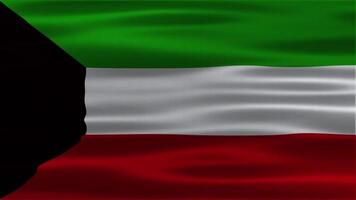 The Kuwait flag was blowing in the wind. animation of Kuwait waving flag video