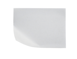 single blank white note paper with folded corner isolated background, clean minimalist paper sheet for notes or writing png