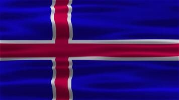 Animation of the Iceland flag fluttering in the gentle breeze video