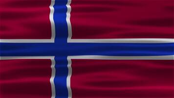 The animation of Norway waving flag. Norway waving loop background video