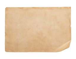 aged vintage paper sheet isolated background, retro parchment texture for design and artistic projects png