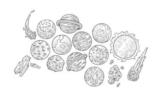 space cosmic handdrawn collection vector